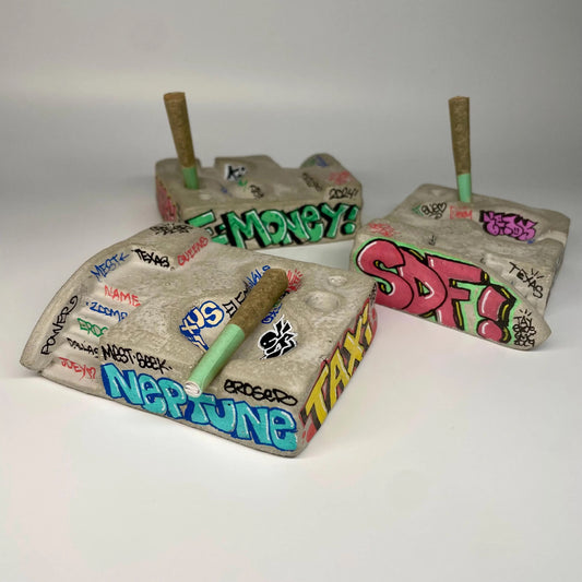 Graffiti skatepark ashtray/ Incense holder & custom names