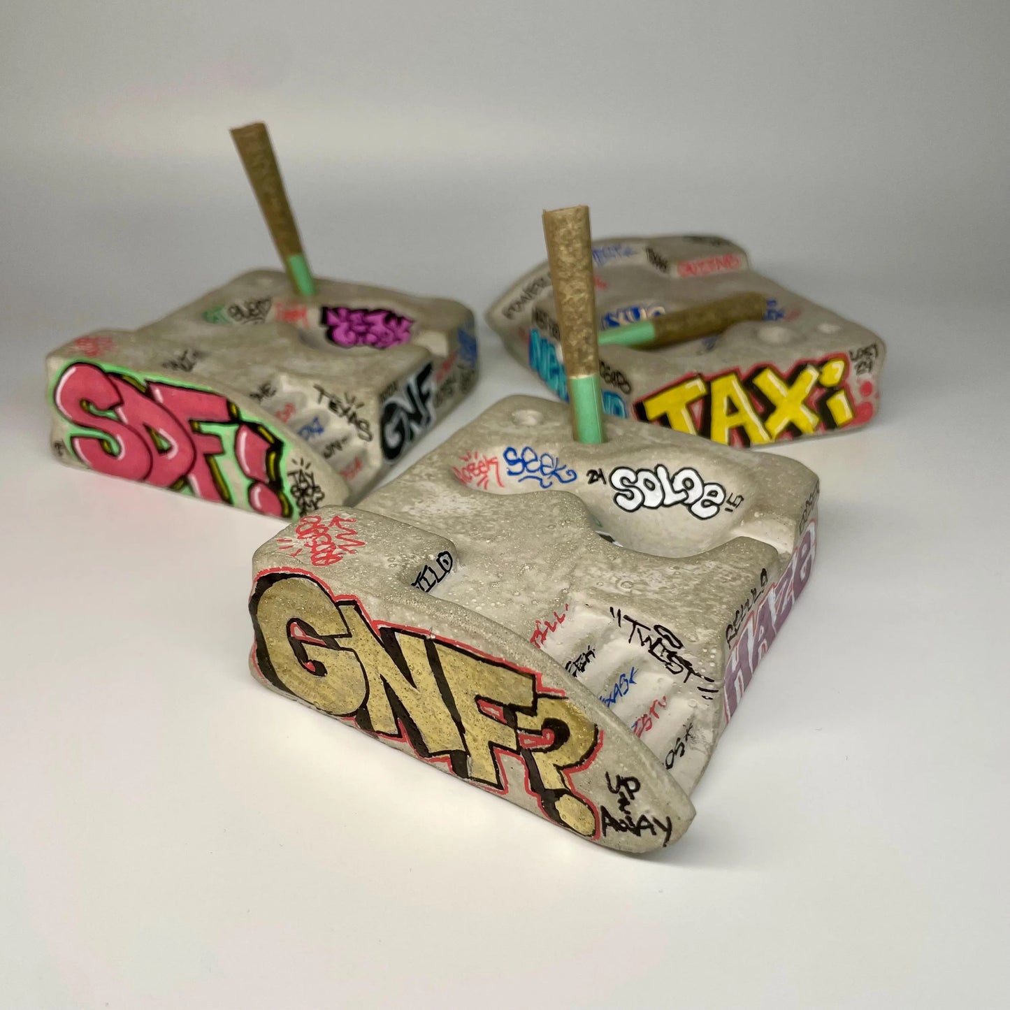 Graffiti skatepark ashtray/ Incense holder & custom names