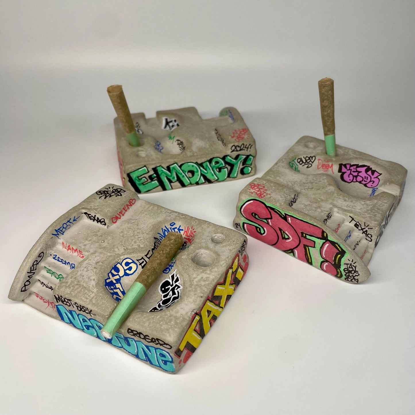 Graffiti skatepark ashtray/ Incense holder & custom names