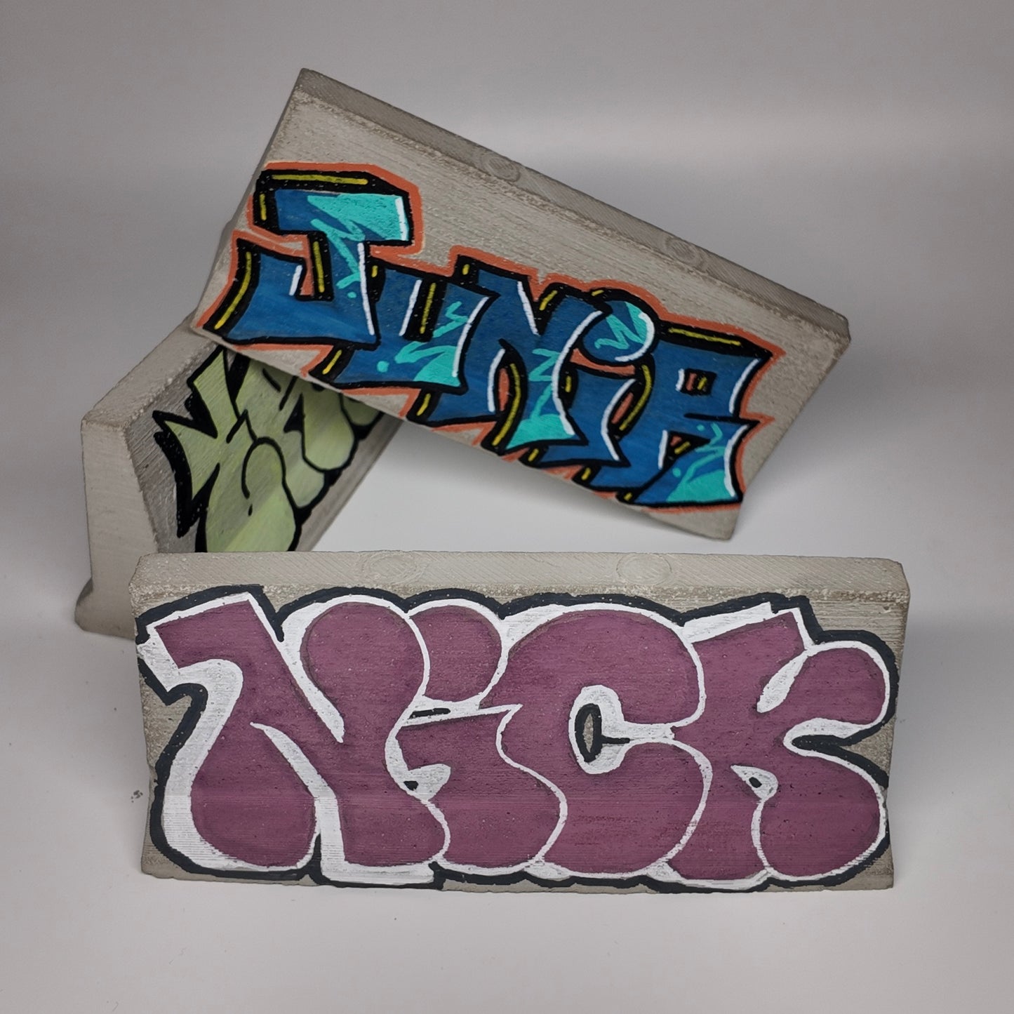 Graffiti traffic barrier / Cement fingerboard jersey barrier / K-rail / Custom names