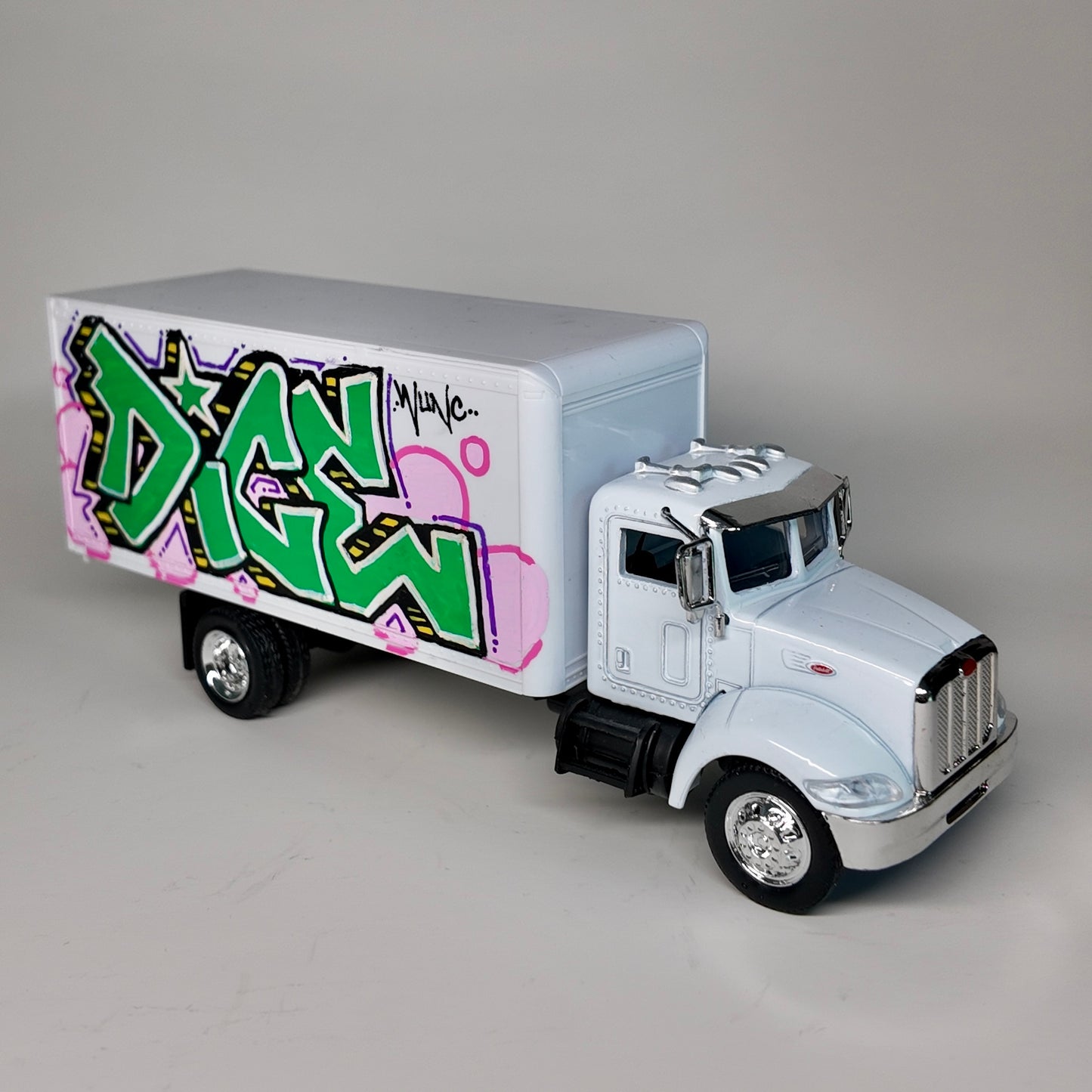 Custom Graffiti Box Truck – Hand-Painted Diecast Truck – Marker Holder