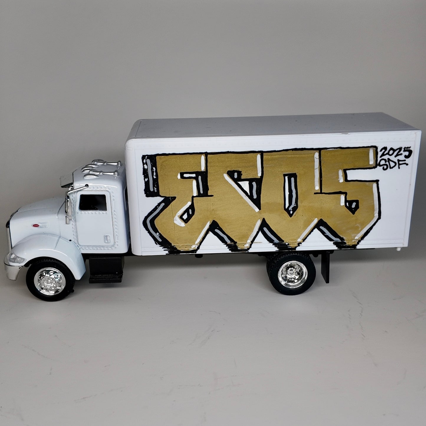 Custom Graffiti Box Truck – Hand-Painted Diecast Truck – Marker Holder
