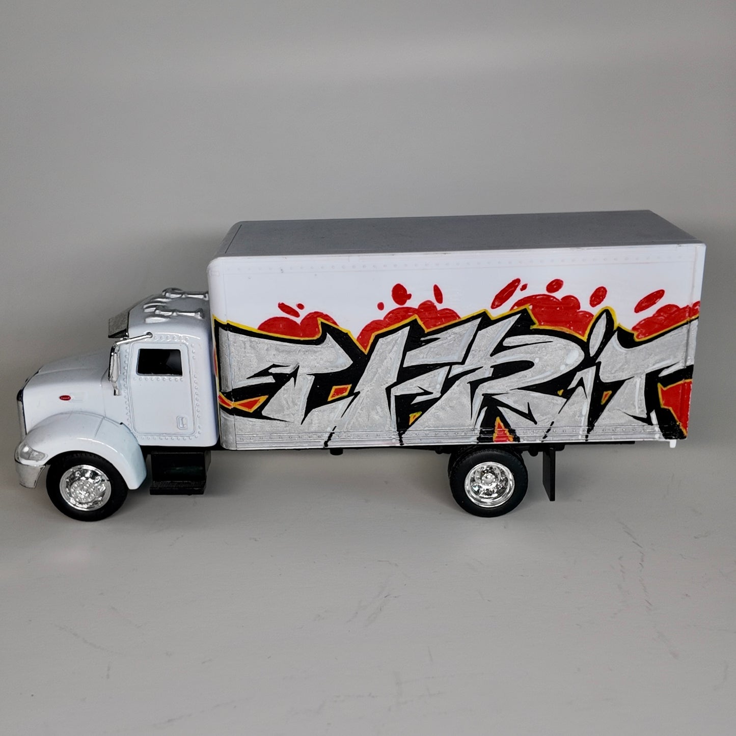 Custom Graffiti Box Truck – Hand-Painted Diecast Truck – Marker Holder
